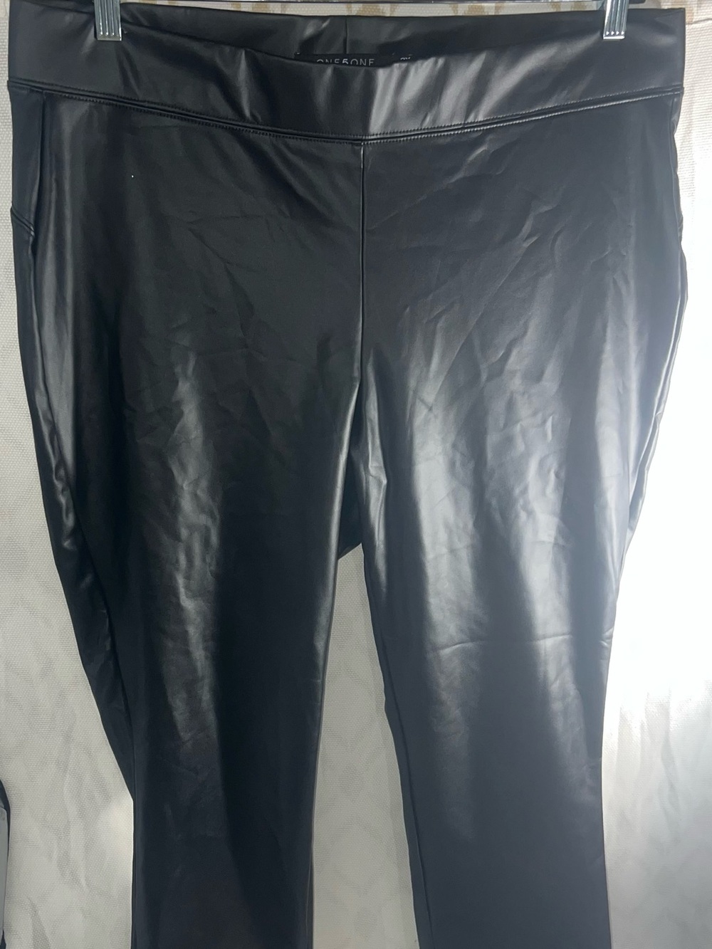 ONE5ONE Black Faux Leather Leggings Pants Size 2X